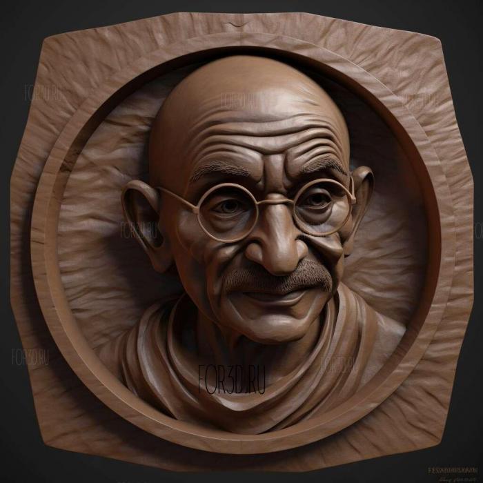 Gandhi 6 3 stl model for CNC